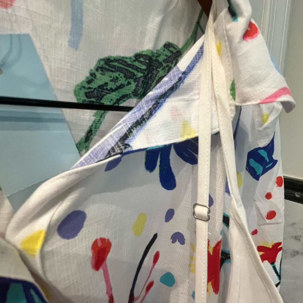LOFT Red and Blue A-Line Shirt Dress - Picture 13 of 13